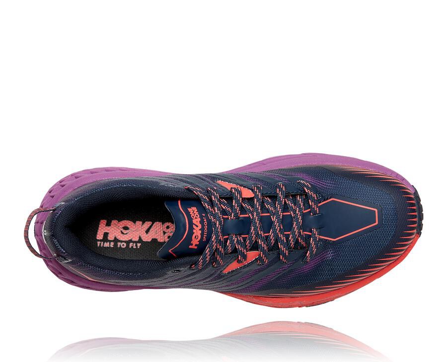 Tenis Hoka One One Trail Mujer Azul Marino - Speedgoat 4 - FLOS20671